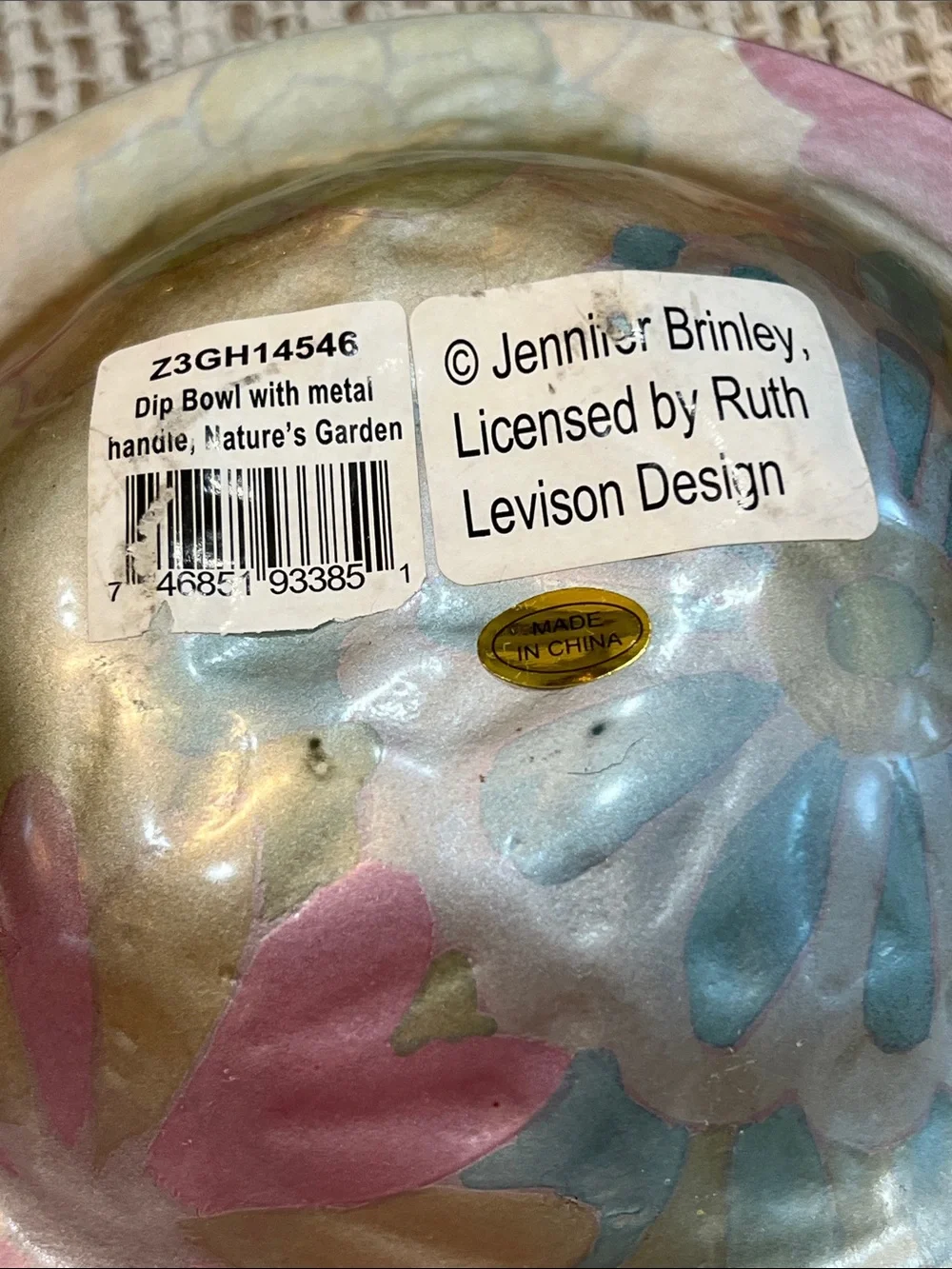 Rare Hand-Painted Floral Glass Bowls by Jennifer Brinley Entitled Natures Garden